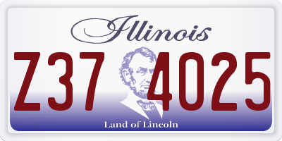 IL license plate Z374025