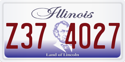 IL license plate Z374027