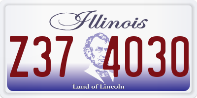 IL license plate Z374030