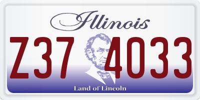 IL license plate Z374033