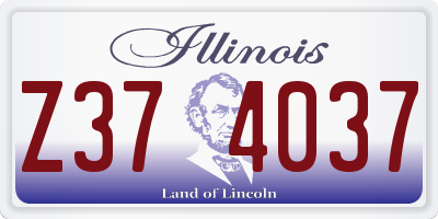 IL license plate Z374037