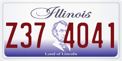 IL license plate Z374041