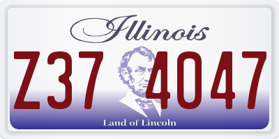 IL license plate Z374047