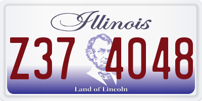IL license plate Z374048