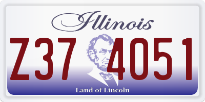 IL license plate Z374051