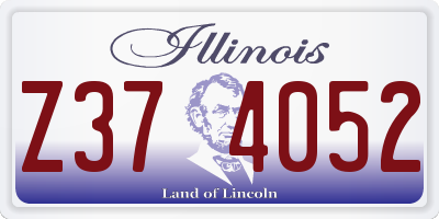 IL license plate Z374052