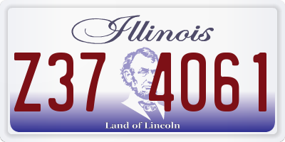IL license plate Z374061