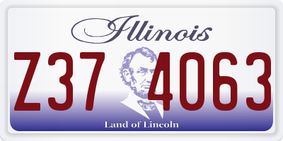 IL license plate Z374063