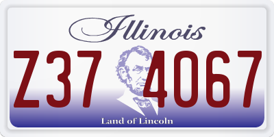 IL license plate Z374067