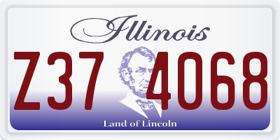 IL license plate Z374068