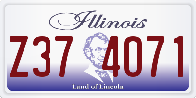 IL license plate Z374071