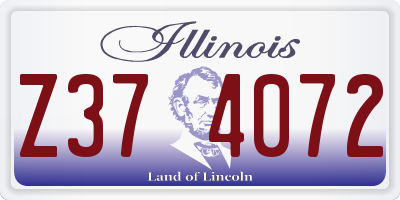 IL license plate Z374072