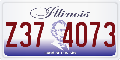 IL license plate Z374073