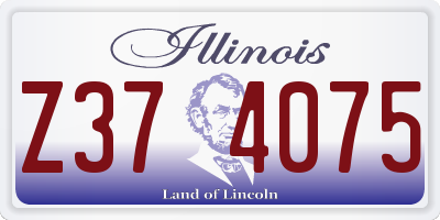 IL license plate Z374075