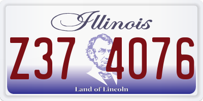 IL license plate Z374076