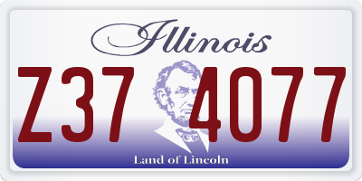 IL license plate Z374077