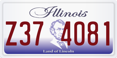 IL license plate Z374081
