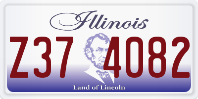 IL license plate Z374082