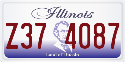 IL license plate Z374087