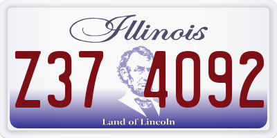 IL license plate Z374092