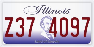 IL license plate Z374097