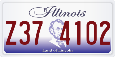 IL license plate Z374102