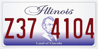 IL license plate Z374104