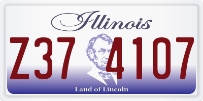 IL license plate Z374107