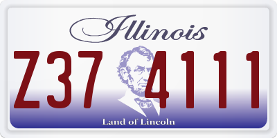 IL license plate Z374111