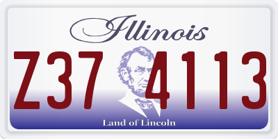IL license plate Z374113