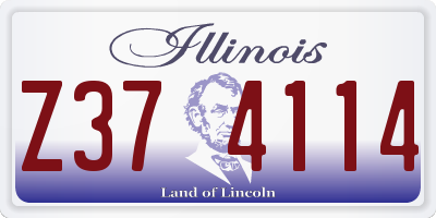 IL license plate Z374114