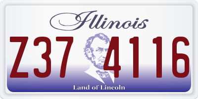 IL license plate Z374116