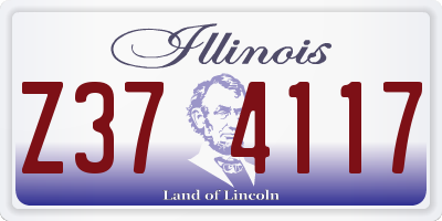 IL license plate Z374117