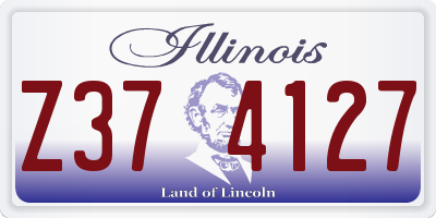 IL license plate Z374127
