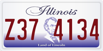 IL license plate Z374134