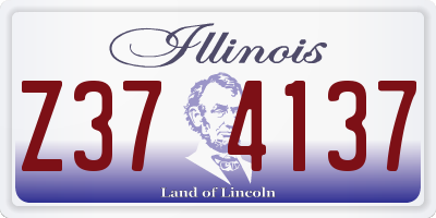 IL license plate Z374137