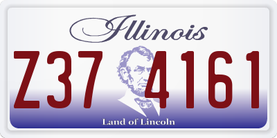 IL license plate Z374161