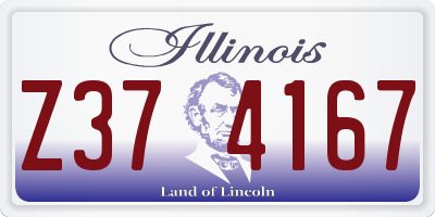 IL license plate Z374167