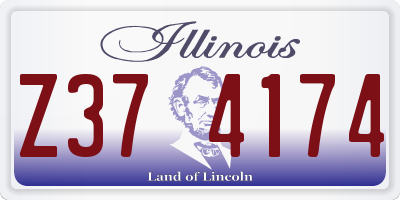 IL license plate Z374174