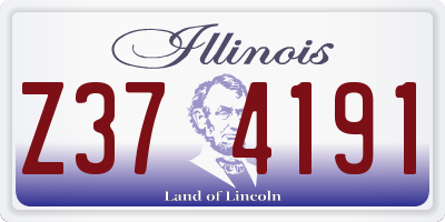 IL license plate Z374191
