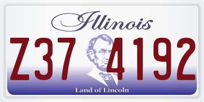 IL license plate Z374192