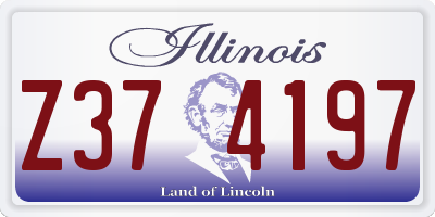 IL license plate Z374197