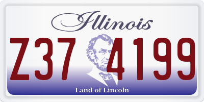 IL license plate Z374199