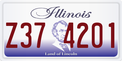 IL license plate Z374201