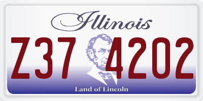 IL license plate Z374202