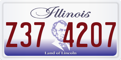 IL license plate Z374207