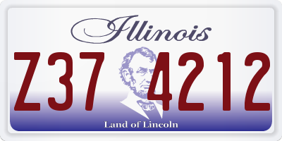 IL license plate Z374212