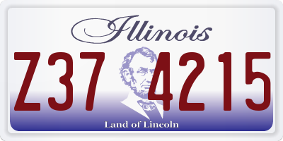 IL license plate Z374215