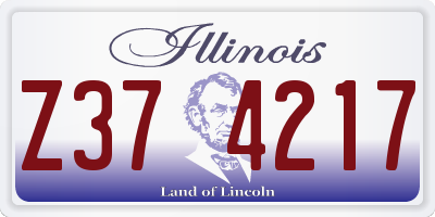 IL license plate Z374217