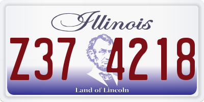 IL license plate Z374218